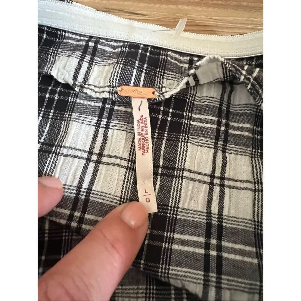 Free People NWOT Brandie Plaid Midi Dress size L